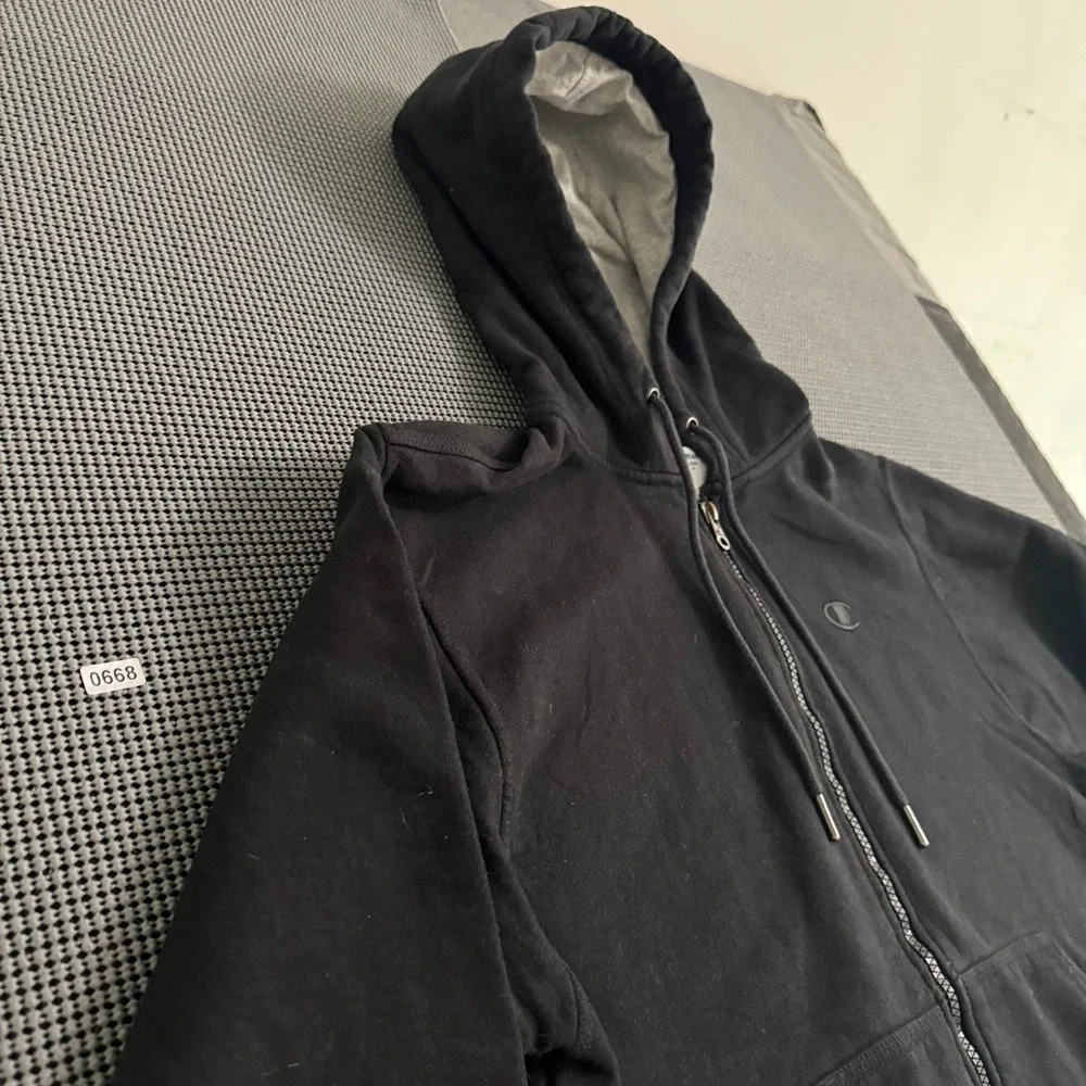 Champion Mens Powerblend Fleece Full Zip Hoodie Black Size Small‎